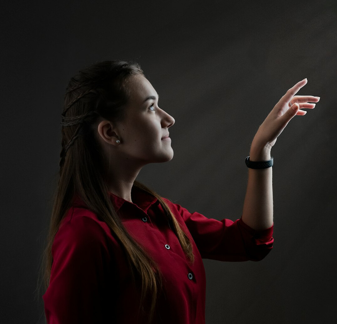 woman practicing speech